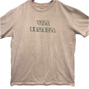 RVCA Day Shift  Relaxed Fit T-shirt Size L Beige Casual Skater Surfer